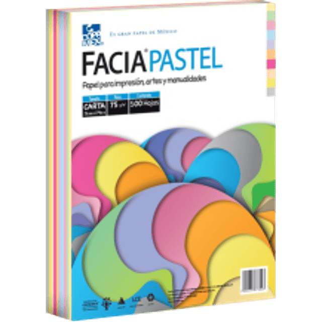Paquete hojas color pastel tamaño carta